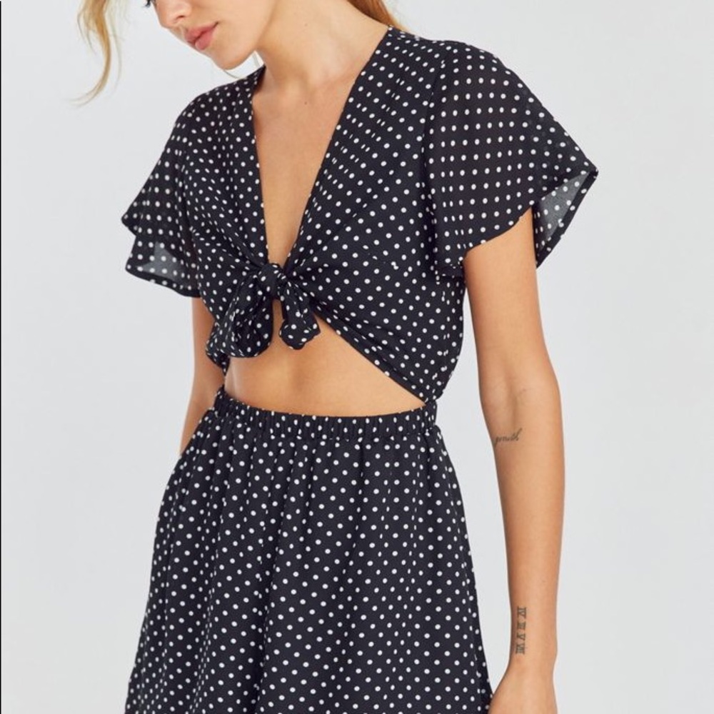 Kimchi Blue Tie-Front Cut-Out Romper